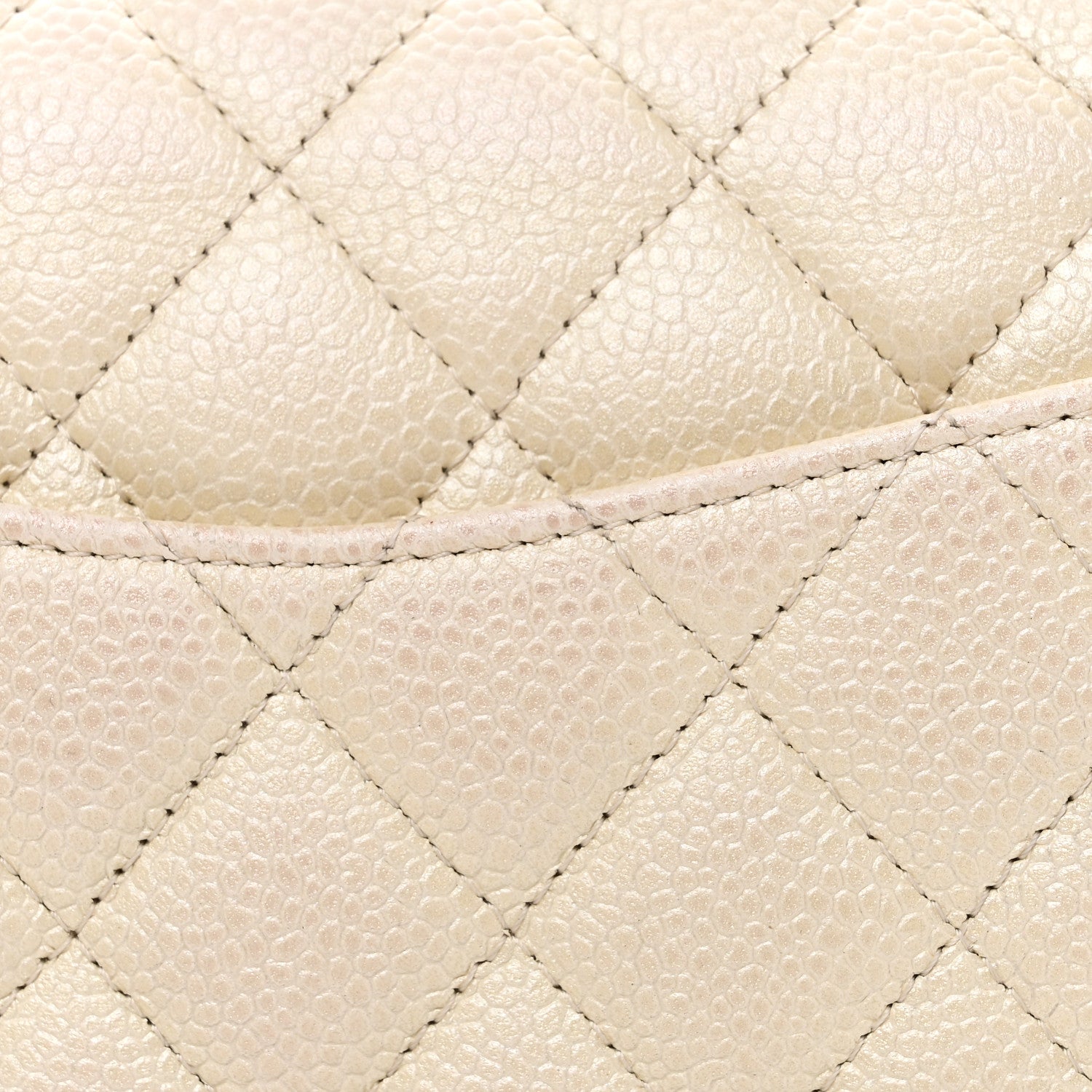 Chanel Iridescent Caviar Quilted Medium Double Flap White 11 of 12