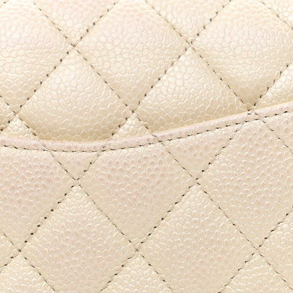 Chanel Iridescent Caviar Quilted Medium Double Flap White 11 of 12