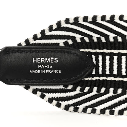 Hermes Toile Swift 50mm Sangle Cavale Shoulder Strap Black Ecru 3 of 6
