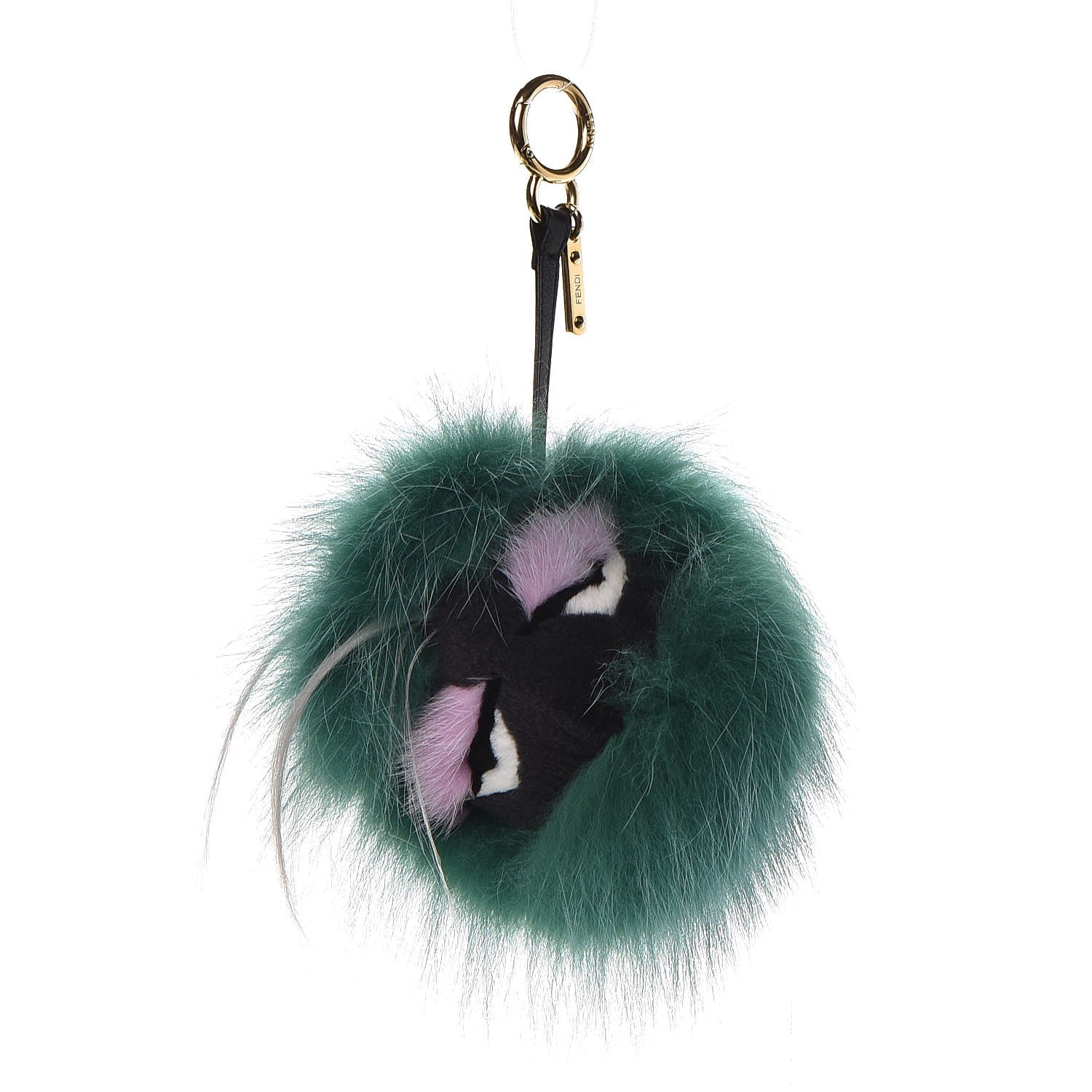 Fendi Fox Rabbit Goat Mink Fur Vitello Flamingo Minty Monster Bag Bug Charm Green Apple Multicolor 1 of 4