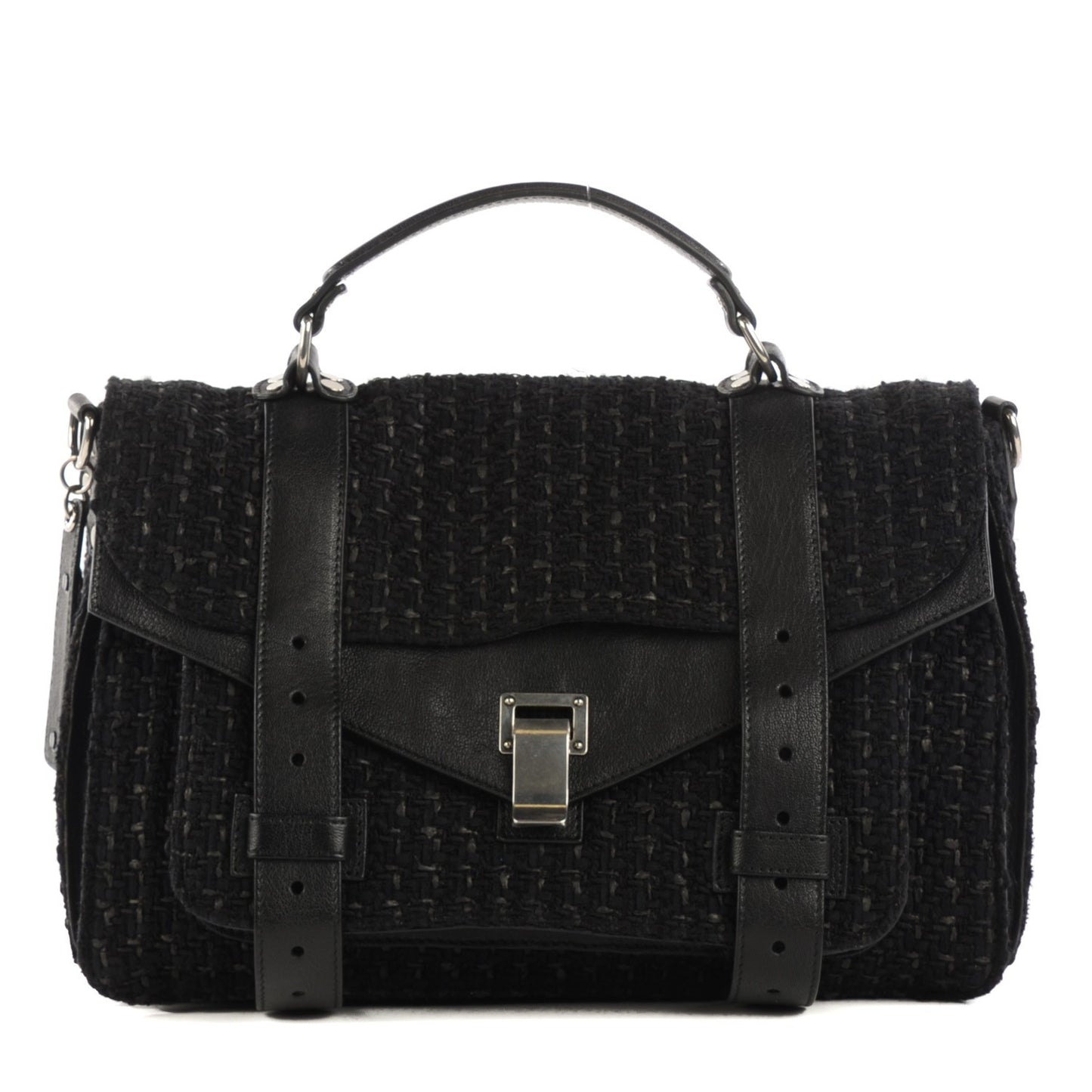 Lorma Tweed Lambskin Medium PS1 Satchel Black