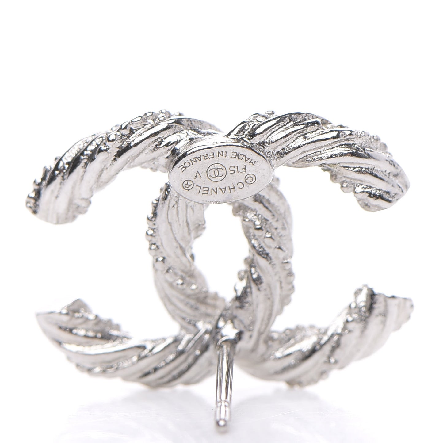 Crystal Twisted CC Earrings Silver