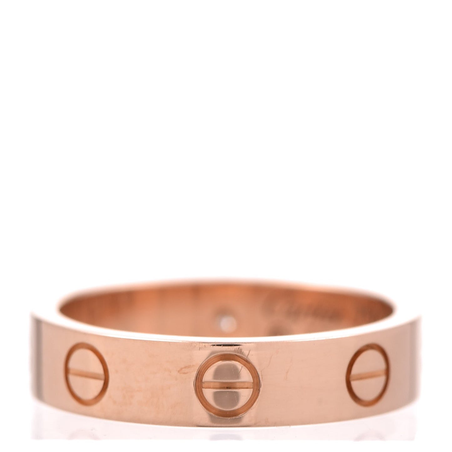 18K Pink Gold Diamond 4mm LOVE Ring 48 4.5