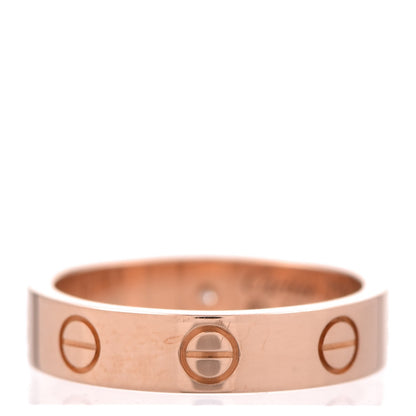 Cartier 18K Pink Gold Diamond 4mm LOVE Ring 48 4.5 3 of 5