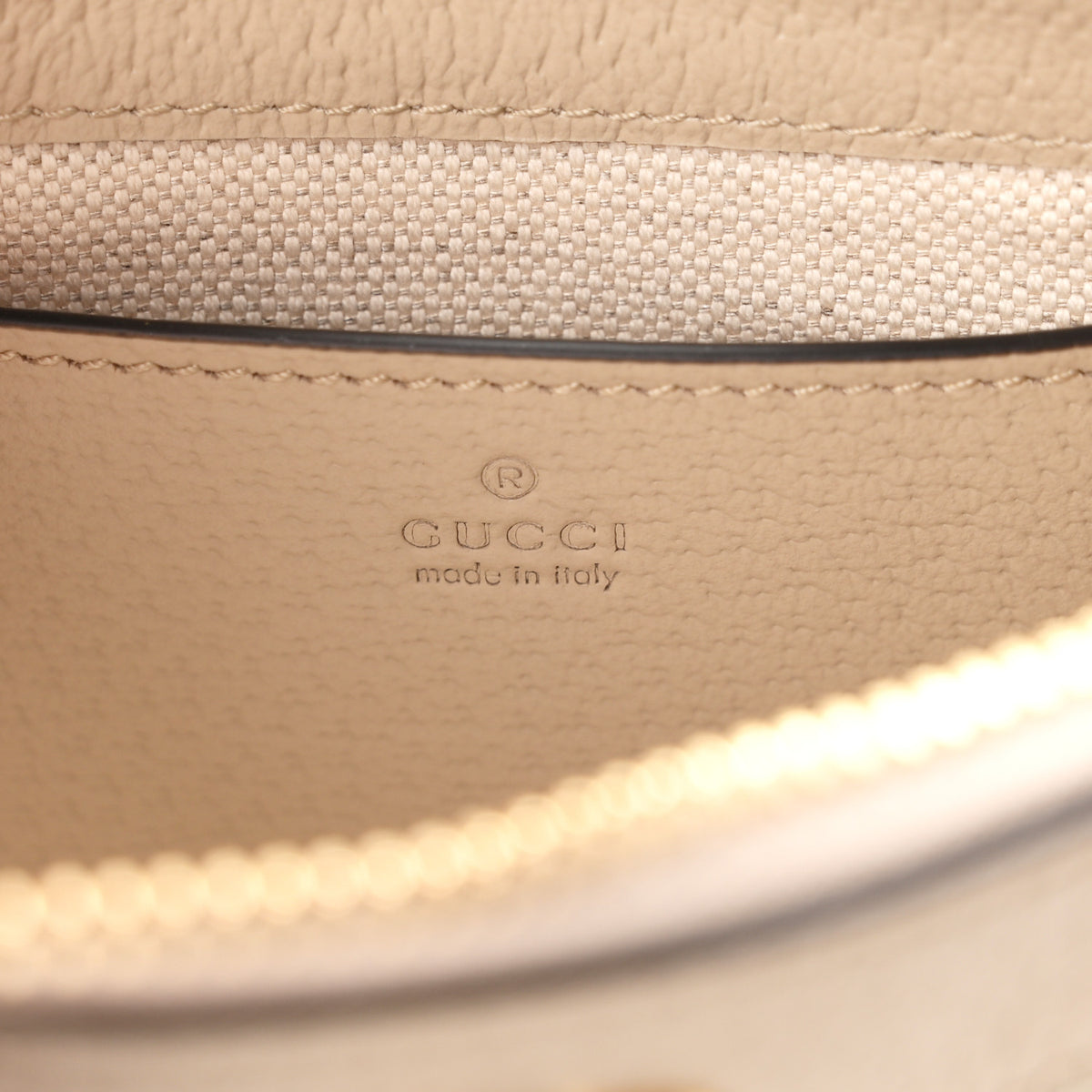 GG Supreme Monogram Textured Dollar Calfskin Web Mini Ophidia GG Handbag Beige Mystic White Oatmeal