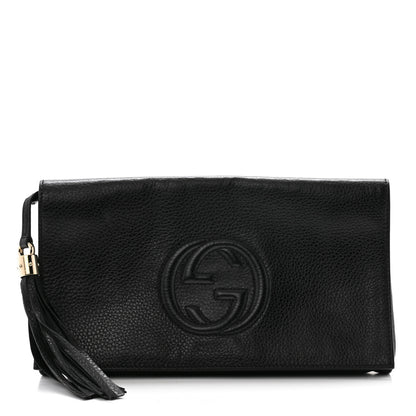 Gucci Pebbled Calfskin Medium Soho Clutch Black 1 of 11