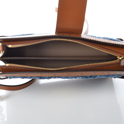Louis Vuitton Denim Calfskin Malletage Trunk Clutch Light Blue 5 of 9