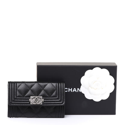 Chanel Caviar Quilted Boy Flap Card Holder Black 9 of 9