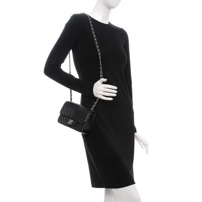 Chanel Lambskin Chevron Quilted Mini Square Flap Black 2 of 8