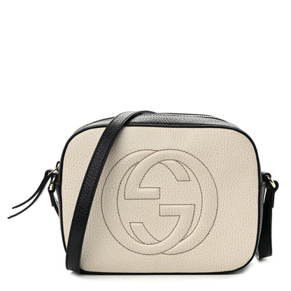Gucci Dollar Calfskin Bi-Color Small Soho Disco Bag Mystic White Black 1 of 12