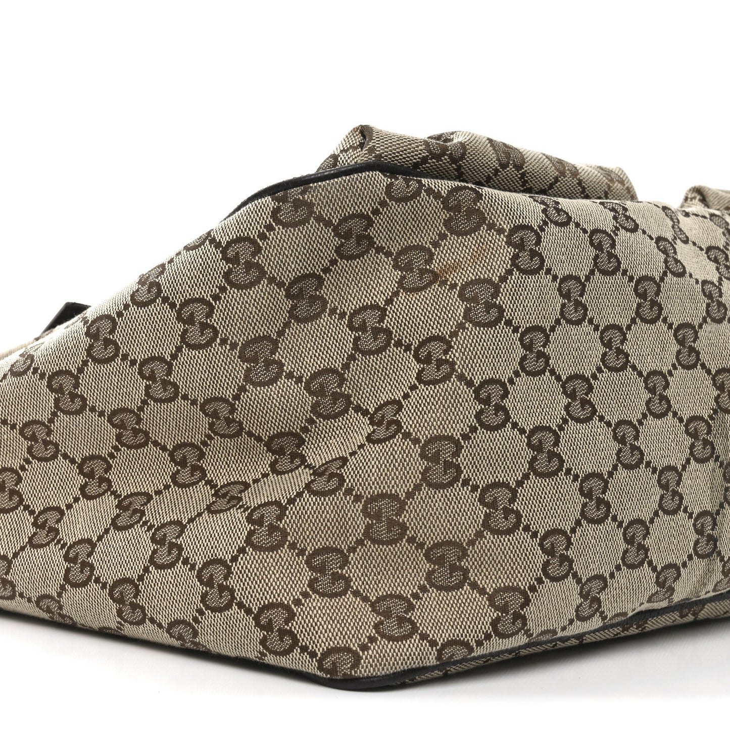 GG Monogram Medium Web Handle Double Pocket Tote Brown