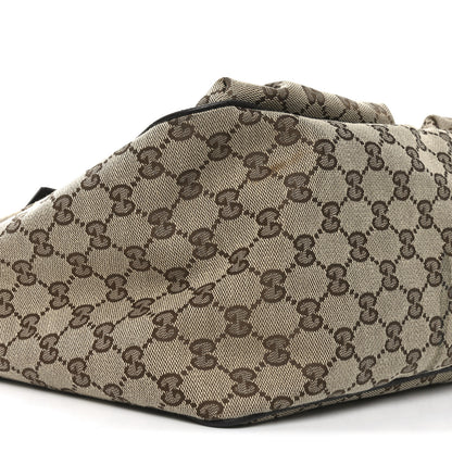 Gucci GG Monogram Medium Web Handle Double Pocket Tote Brown 9 of 10