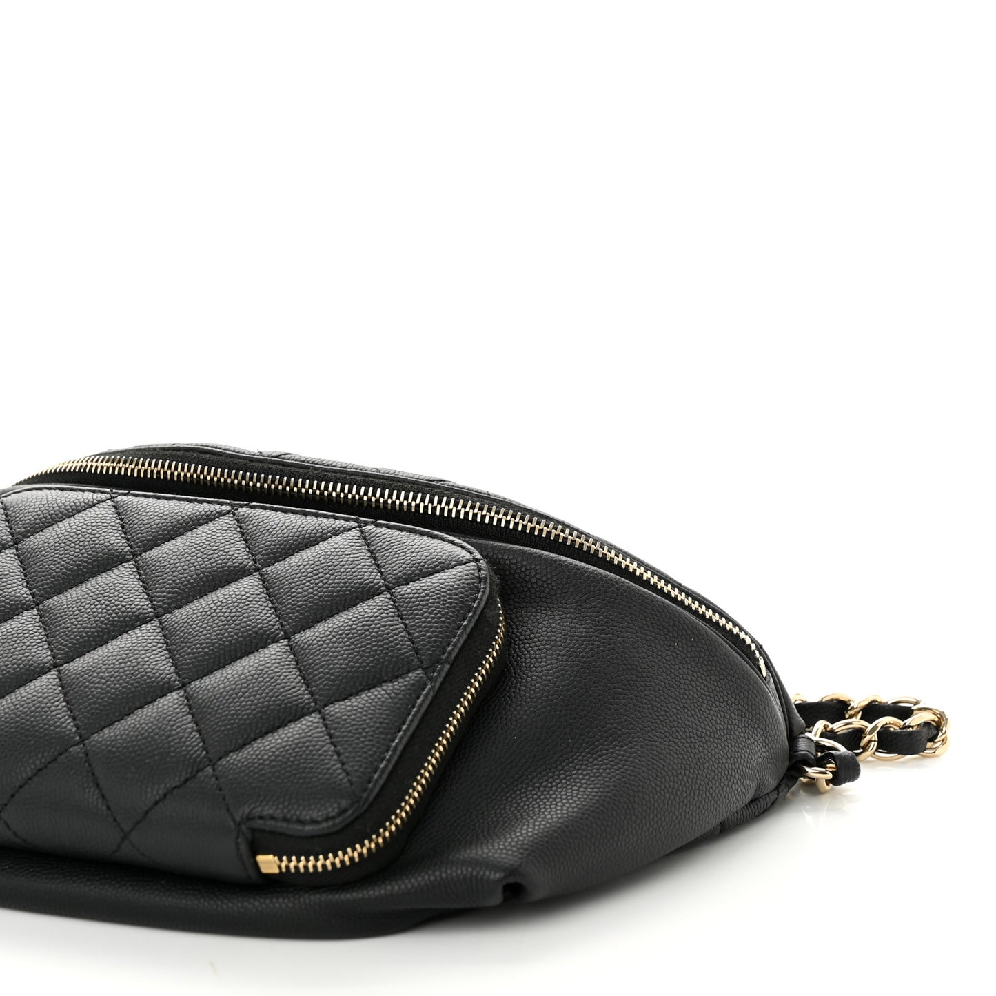 Caviar Quilted Business Affinity Waist Belt Bag Black