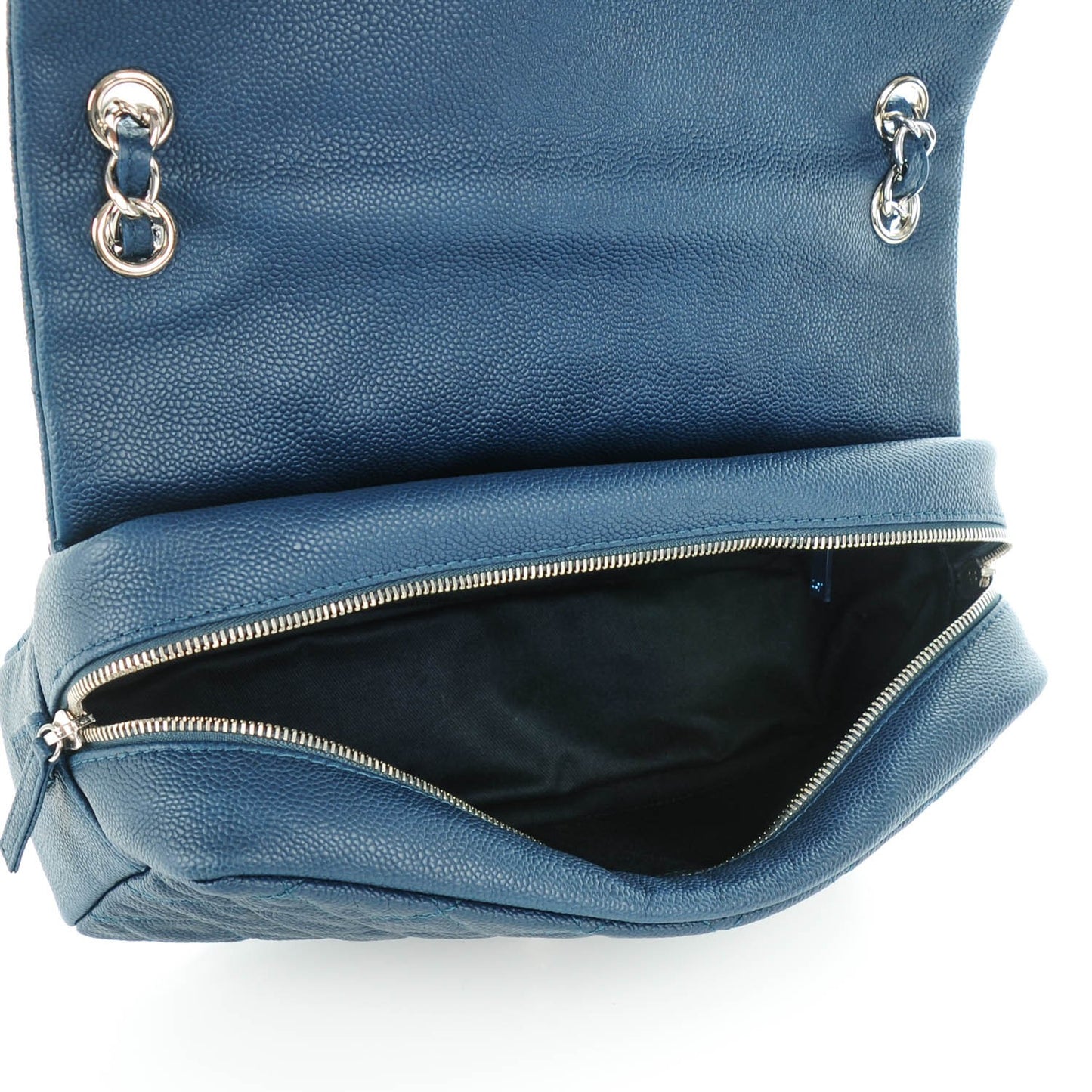 Caviar Quilted Casual Journey Flap Dark Blue