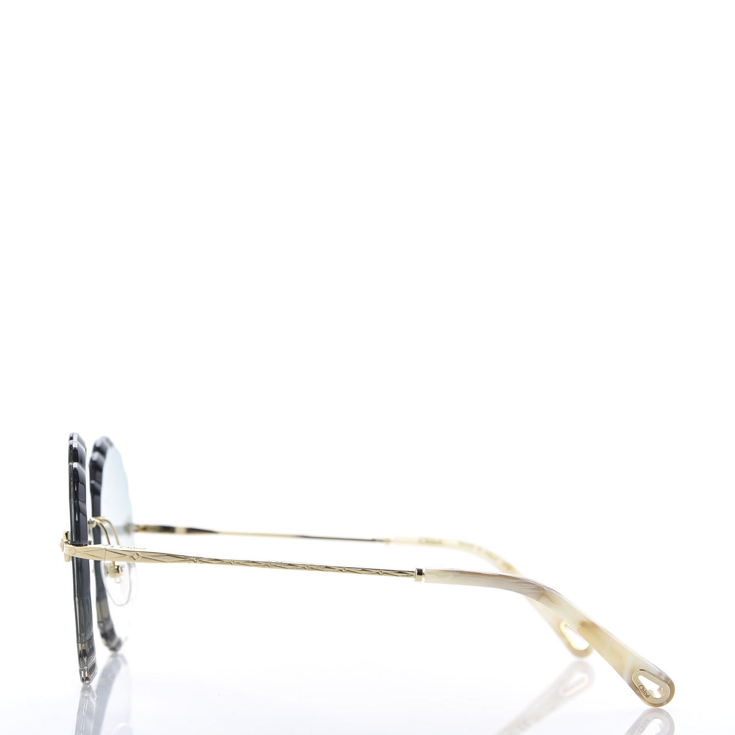 Rosie Bevelled Round Sunglasses CE142S Gold Gradient Blue