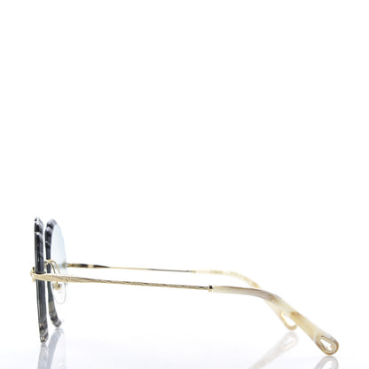 Chloe Rosie Bevelled Round Sunglasses CE142S Gold Gradient Blue 2 of 8