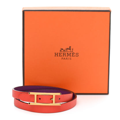 Hermes Swift Behapi Double Tour Bracelet S Anemone Capucine 7 of 7