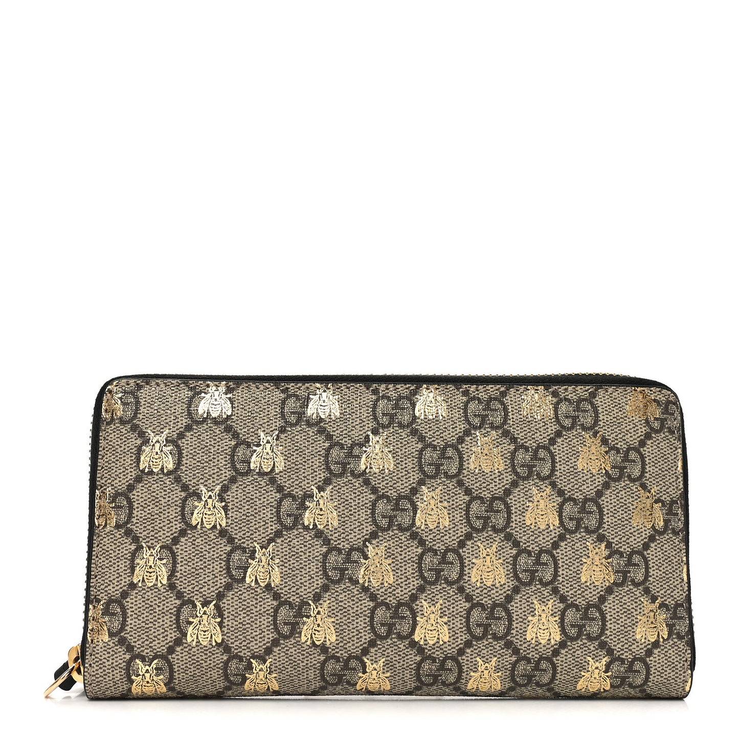 GG Supreme Monogram Bees Zip Around Wallet