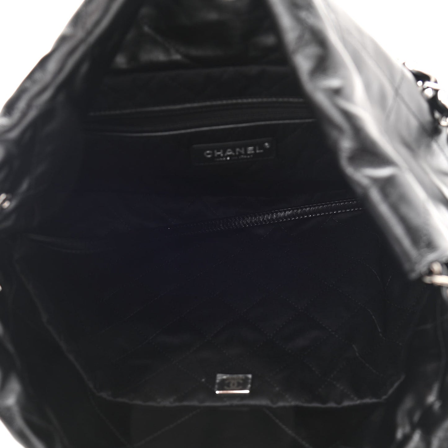 Shiny Calfskin Quilted Small Chanel 22 Black