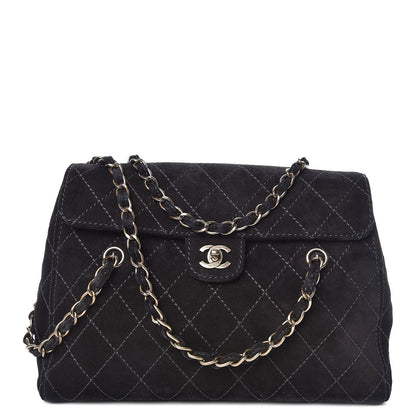 Chanel Suede Diamond Stitched Flap Bag Black 1 of 17