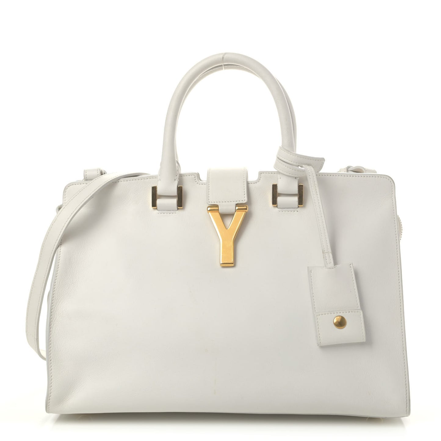 Calfskin Small Classic Y Cabas White