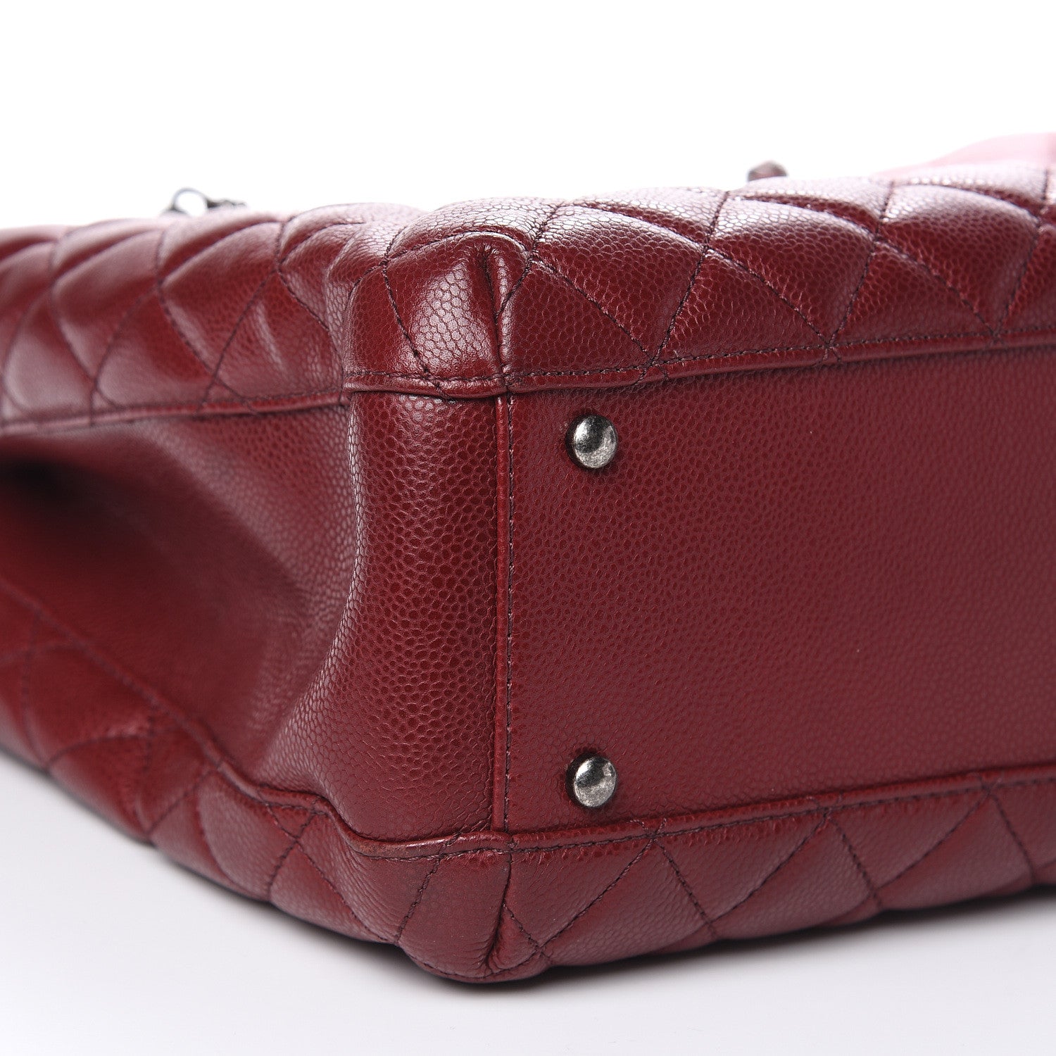 Chanel Caviar Quilted City Shopping Tote Dark Red 6 of 12