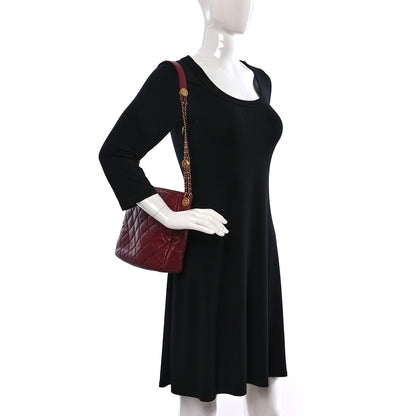 Chanel Caviar Quilted Twist Your Buttons Hobo Burgundy 2 of 9