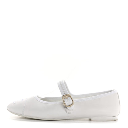 Chanel Lambskin Mary Jane Flats 39 White 1 of 12