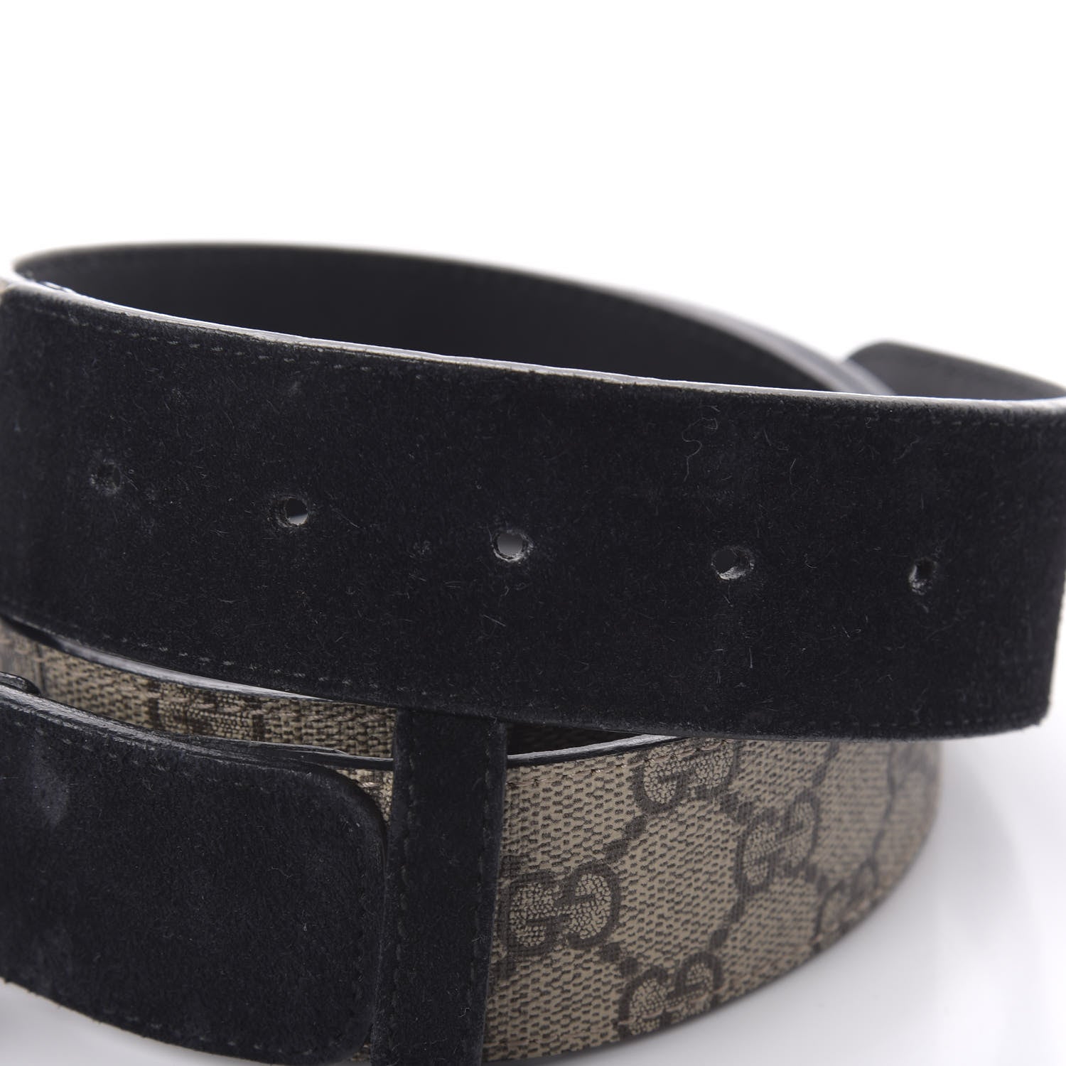 Gucci GG Supreme Monogram Suede Dionysus 40mm Belt 90 36 Beige Black 3 of 6