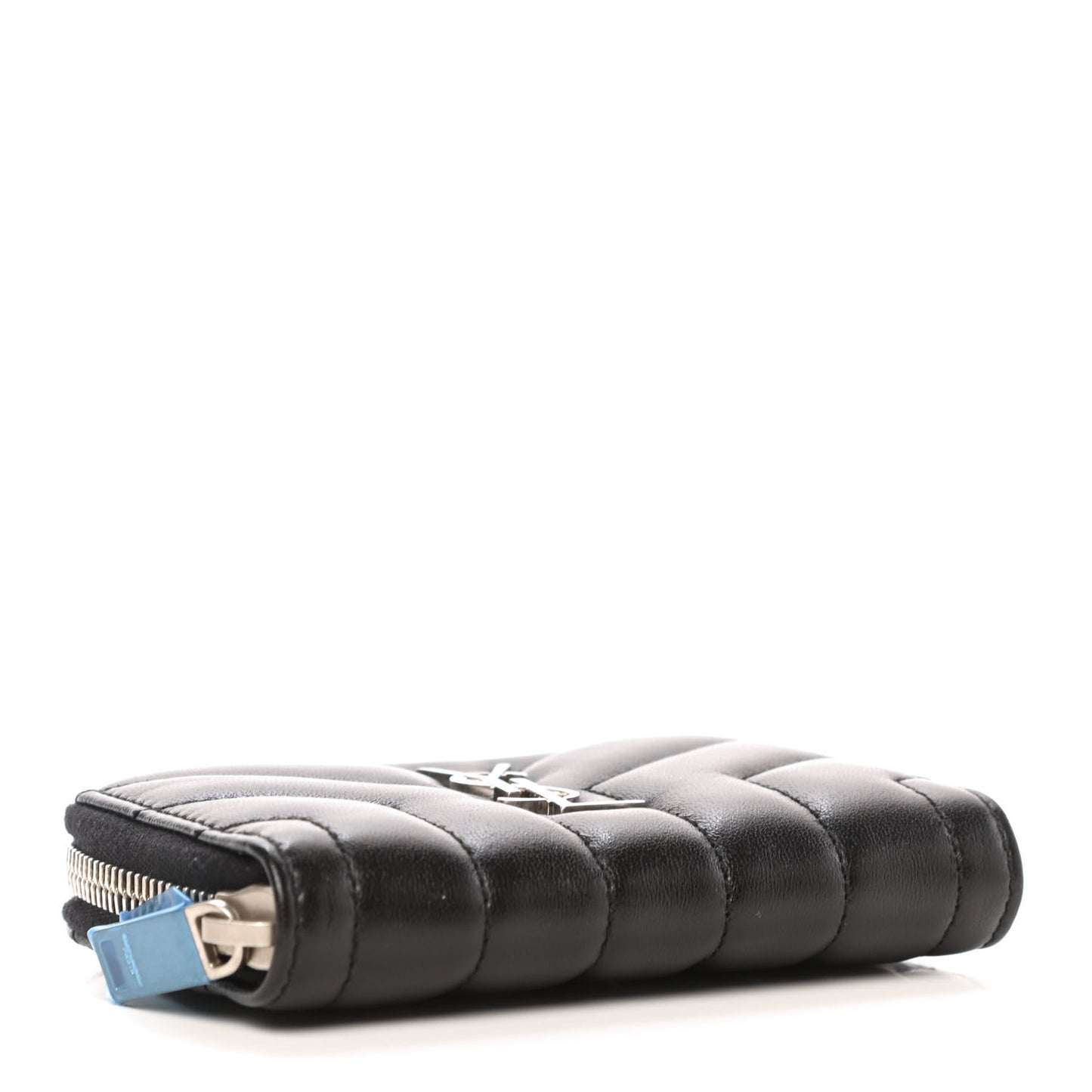 Lambskin Y Quilted Monogram LouLou Zip Coin Purse Black