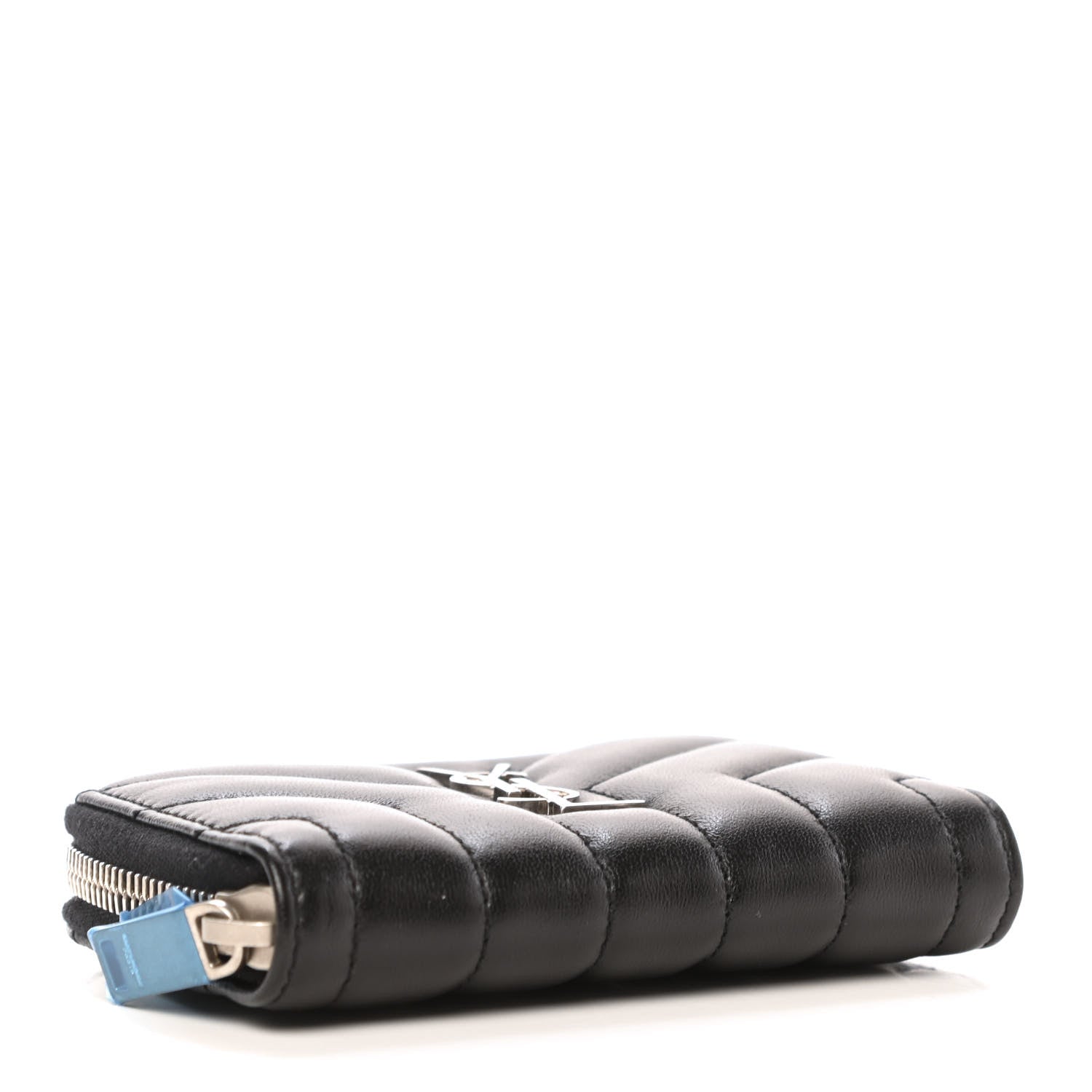 Saint Laurent Lambskin Y Quilted Monogram LouLou Zip Coin Purse Black 4 of 6