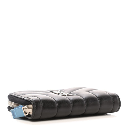 Saint Laurent Lambskin Y Quilted Monogram LouLou Zip Coin Purse Black 4 of 6