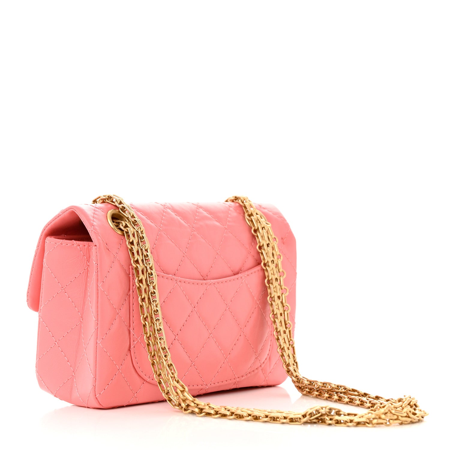Chanel Aged Calfskin Quilted 2.55 Reissue Mini Flap Coral 3 of 11