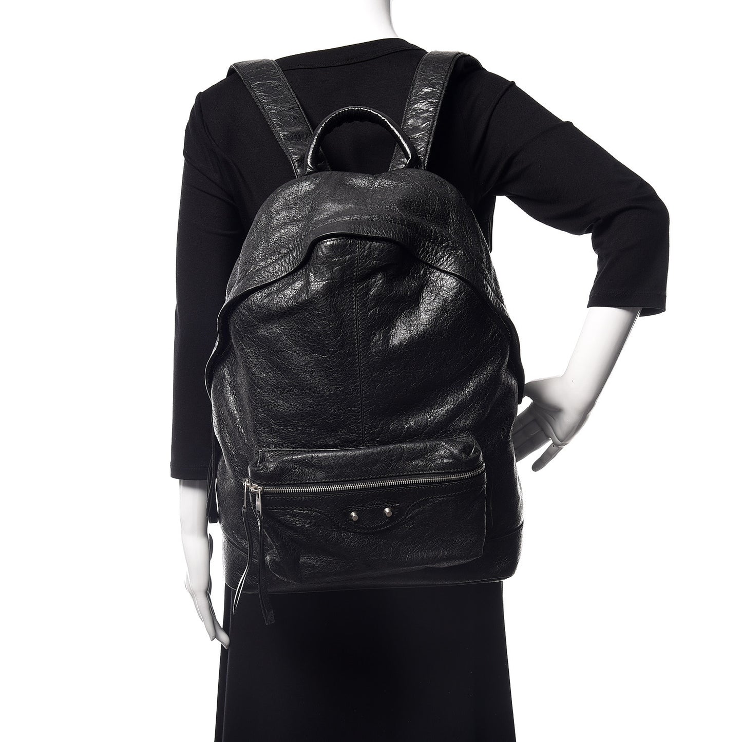 Agneau Classic Hardware Backpack Black