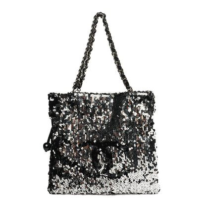 Chanel Sequin Summer Night Medium Drawstring Tote Black 1 of 10