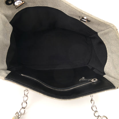 Chanel Canvas Camellia N°5 Tote Beige Black 5 of 12