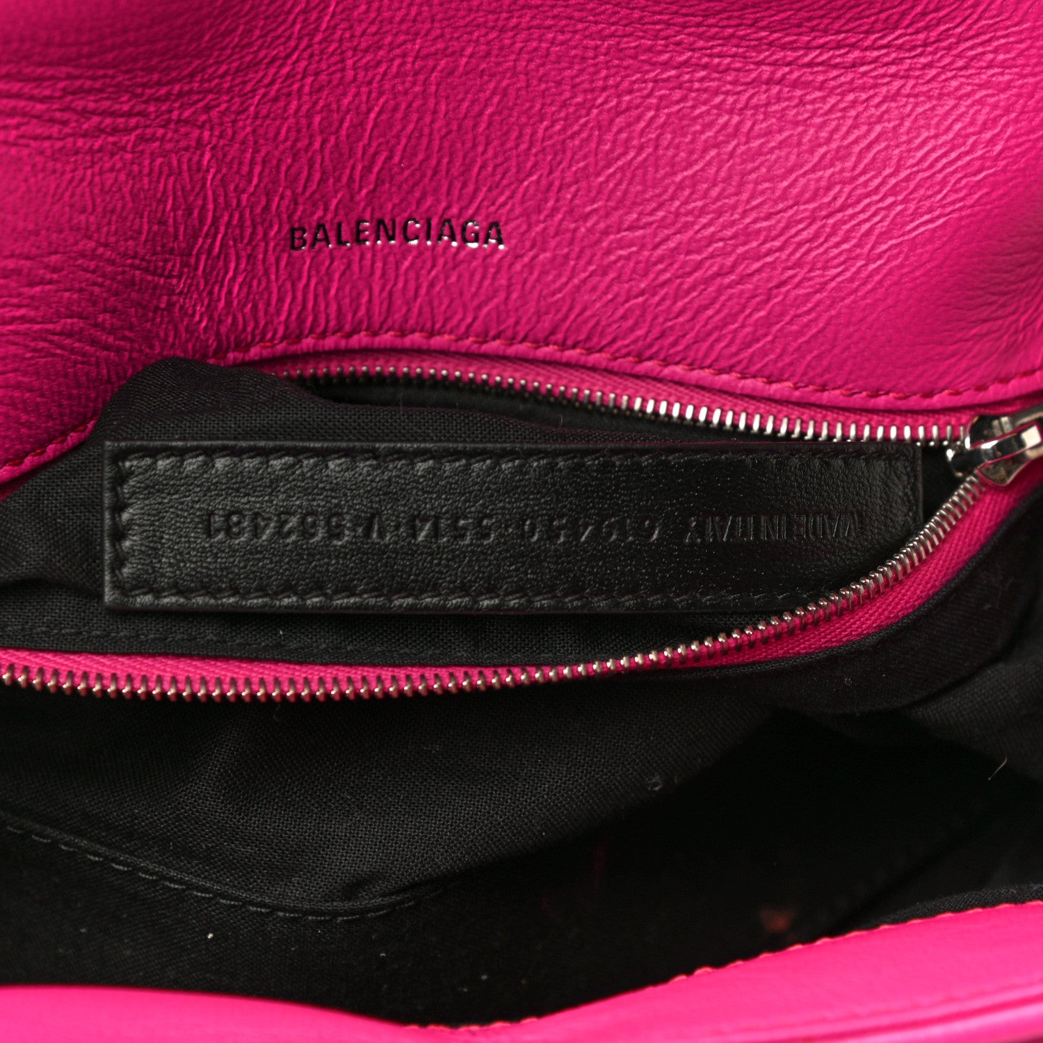 Balenciaga Nappa Calfskin Quilted Touch B Puffy Clutch Fuchsia 7 of 15