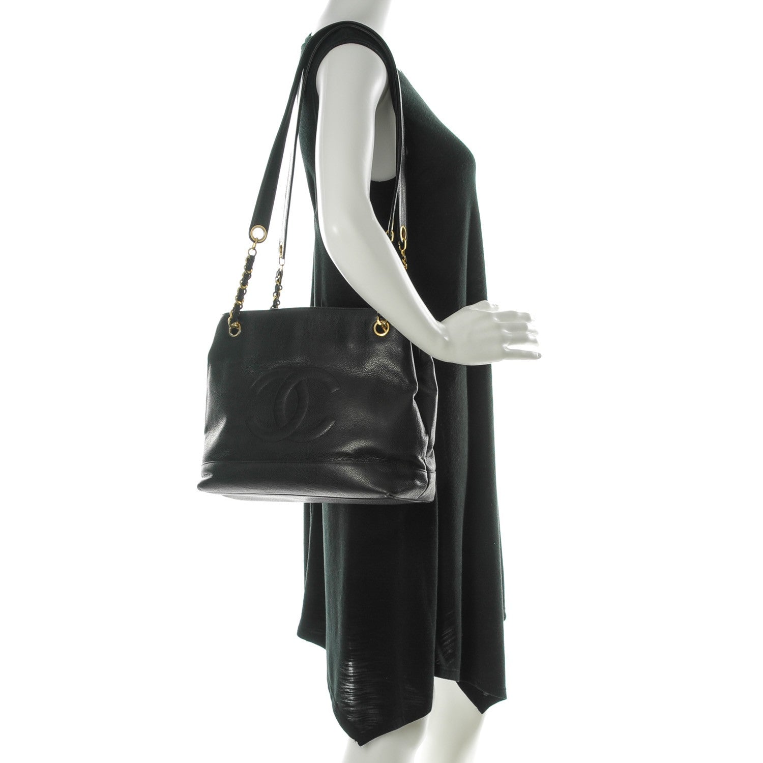Chanel Caviar CC Shoulder Bag Black 2 of 7