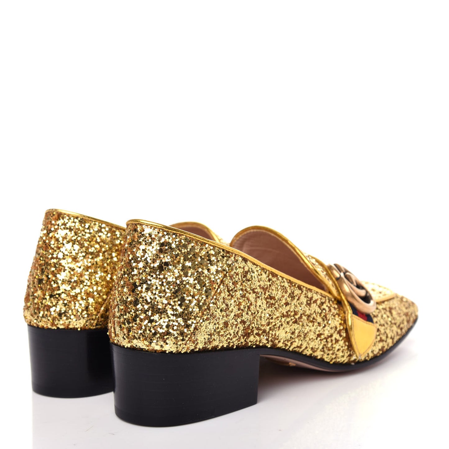 Glitter Web Peyton Loafers 36.5 Gold