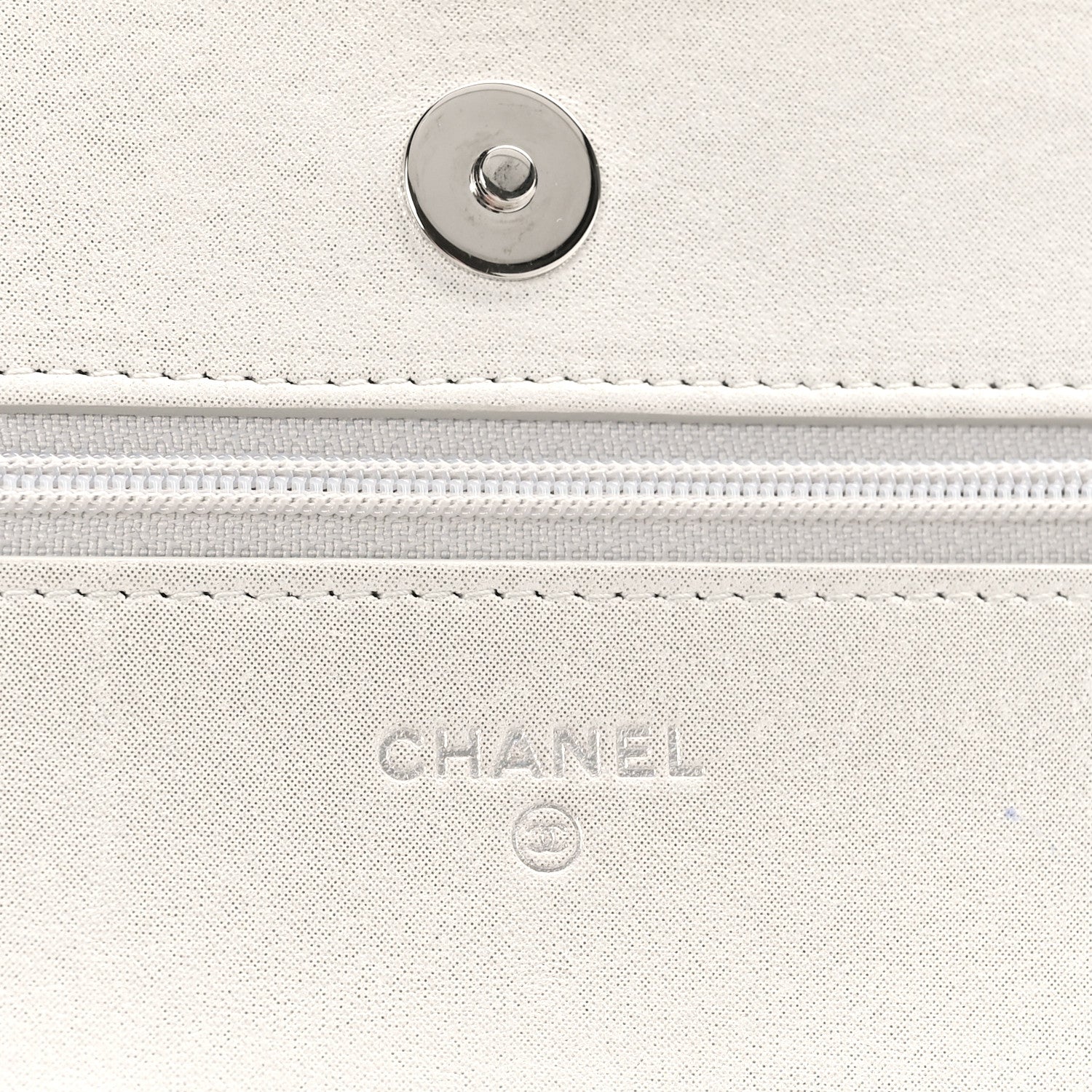 Chanel Metallic Lambskin Star Embossed Wallet On Chain WOC Silver 6 of 10