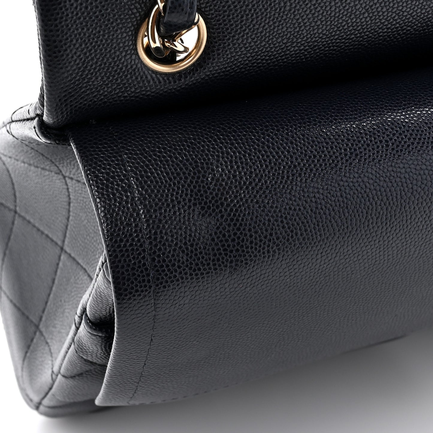 Caviar Quilted Jumbo Double Flap Navy