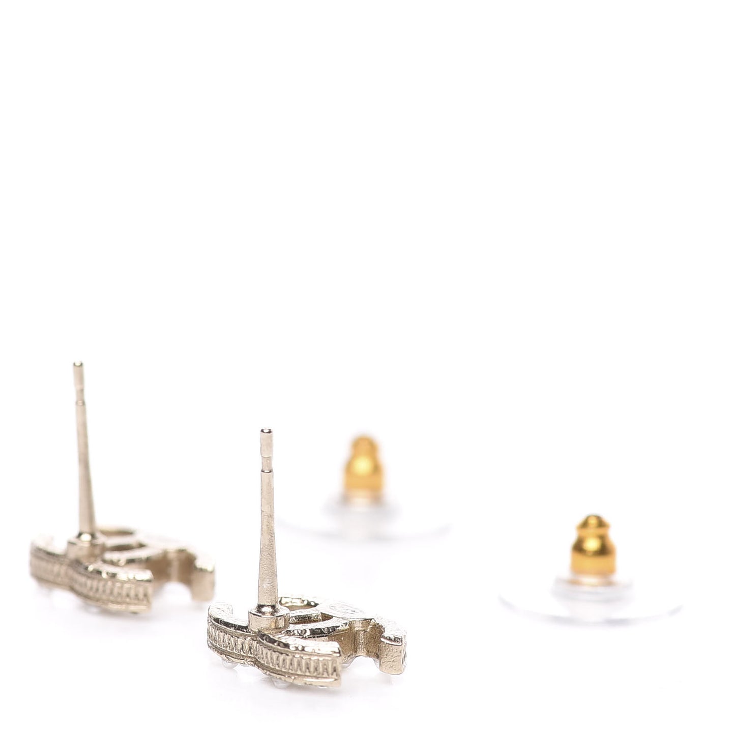 Crystal Pearl CC Earrings Gold