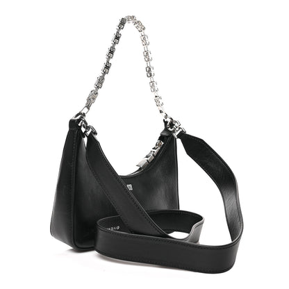 Givenchy Smooth Calfskin Mini Moon Cut Out Shoulder Bag Black 3 of 8