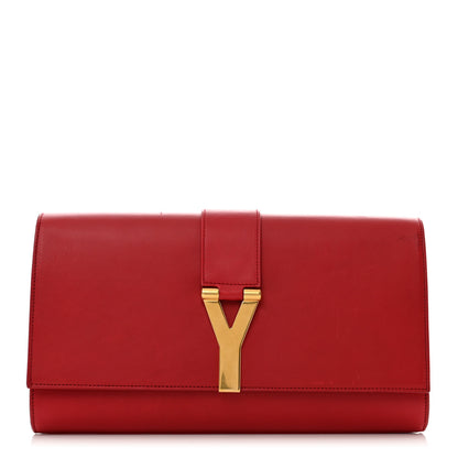 Saint Laurent Calfskin Classic Y Ligne Clutch Red 1 of 8