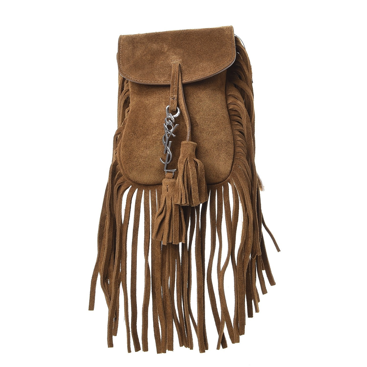 Saint Laurent Suede Fringe Toy Monogram Anita Crossbody Bag Light Ocre 1 of 7