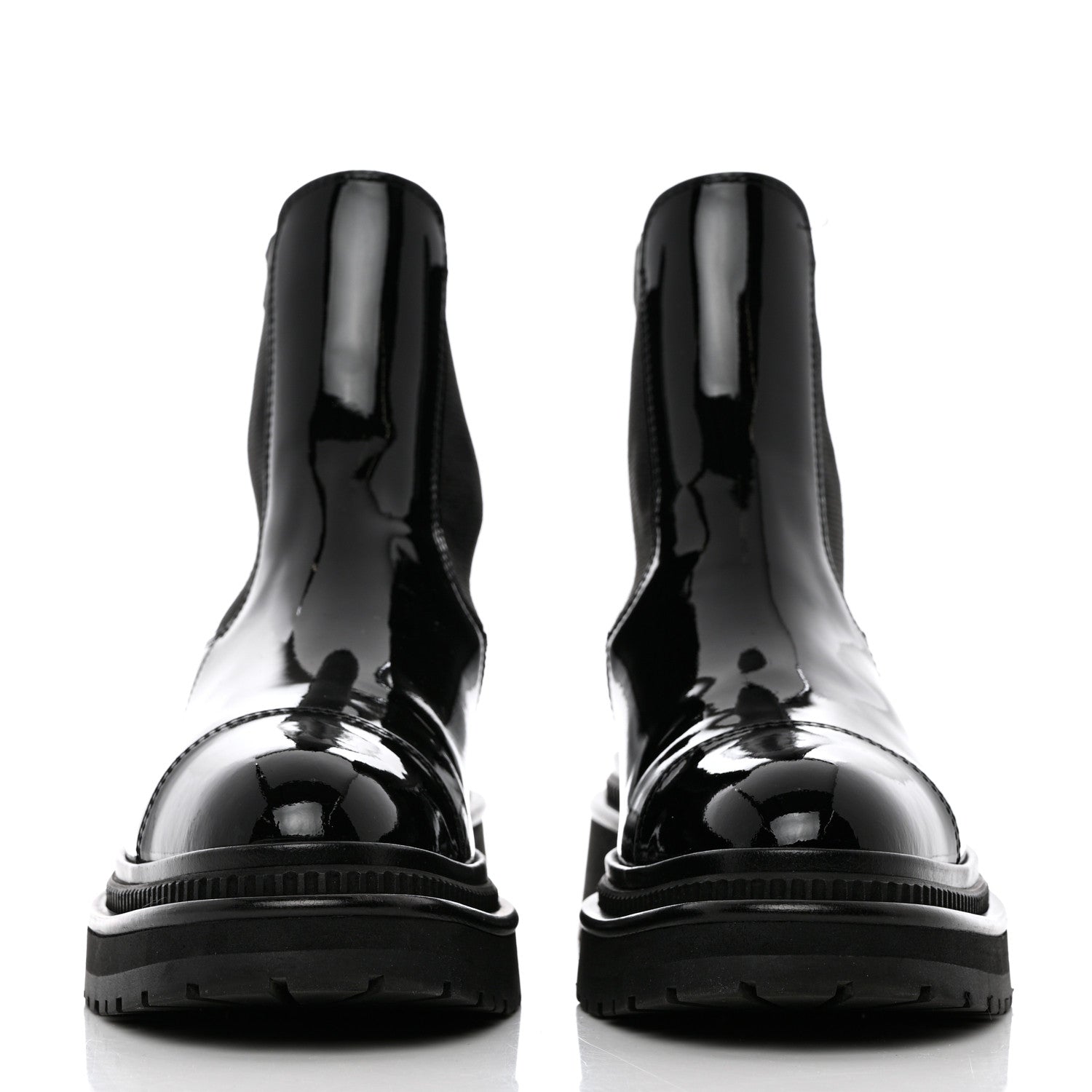 Chanel Patent Calfskin Cap Toe Ankle Boots 36.5 Black 2 of 8