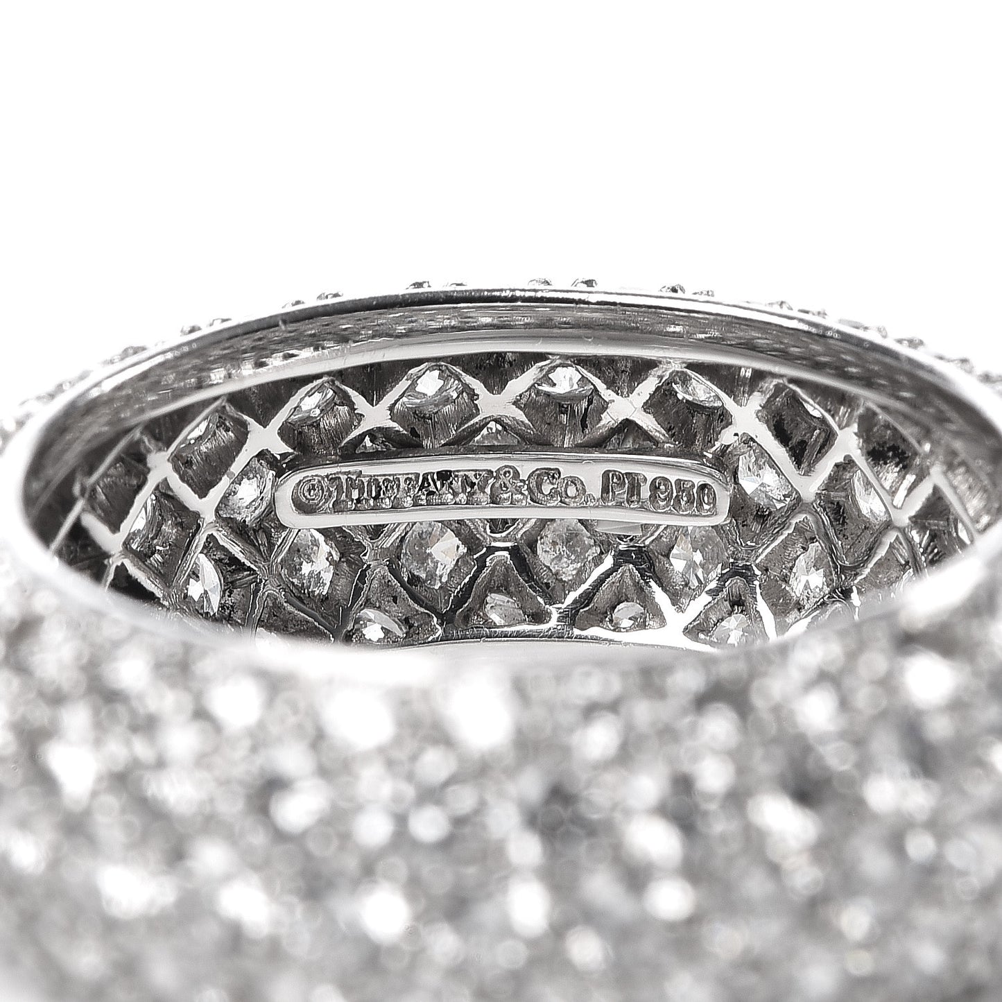 Platinum Diamond Five Row Etoile Band Ring 54 7