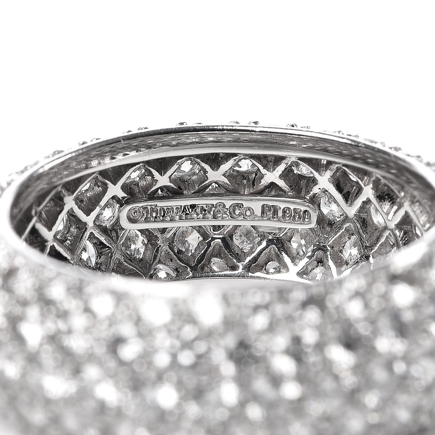 Tiffany Platinum Diamond Five Row Etoile Band Ring 54 7 5 of 5