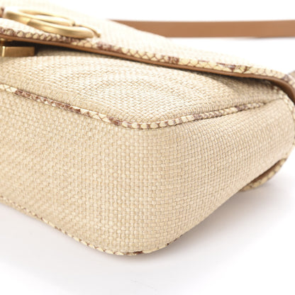 Gucci Raffia Elaphe Matelasse Small GG Marmont Shoulder Bag Natural Cream Brown 9 of 9
