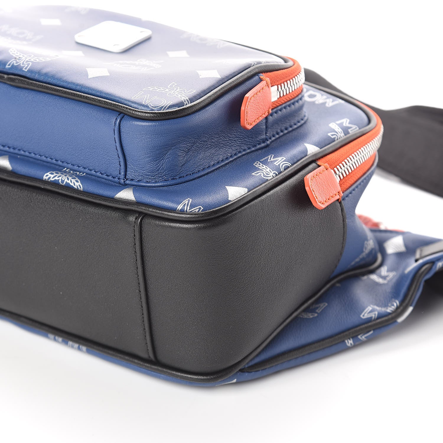 MCM Visetos Reflective Nylon Resnick Belt Bag Estate Blue 9 of 9